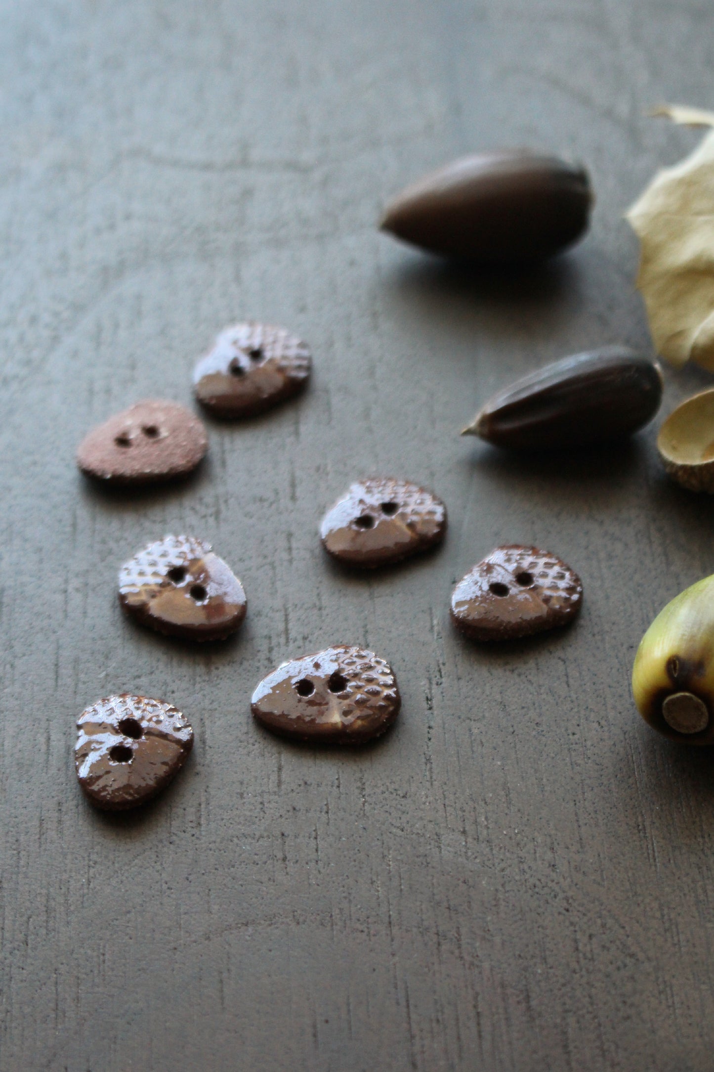 Ceramic Acorn Buttons