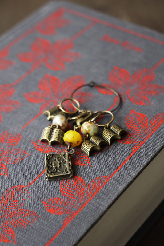 Bookworm Stitch Markers Set