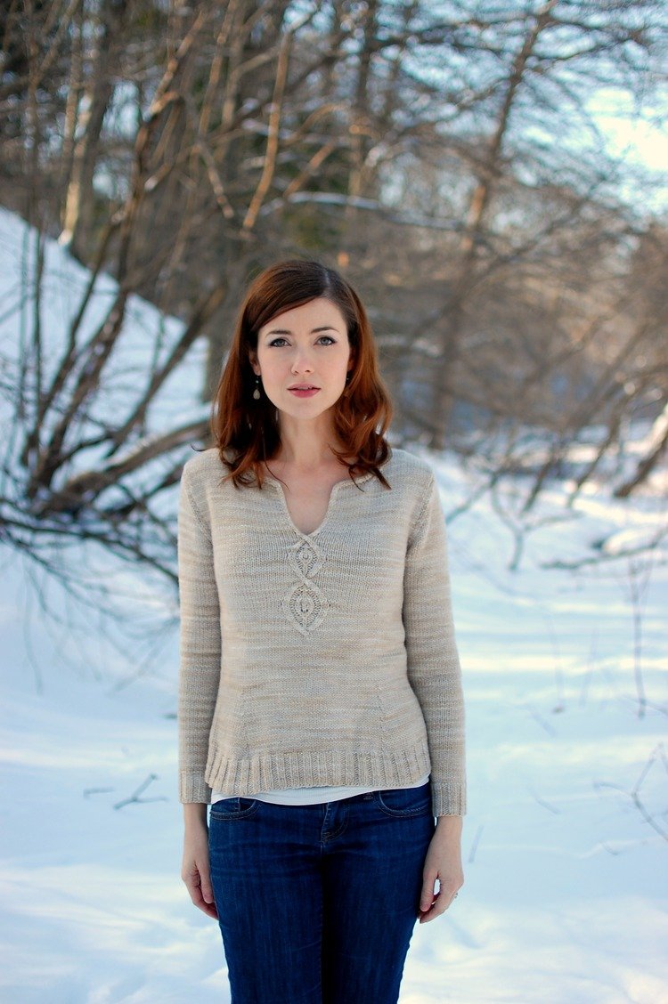 Cabled Leaf Pullover PDF Pattern