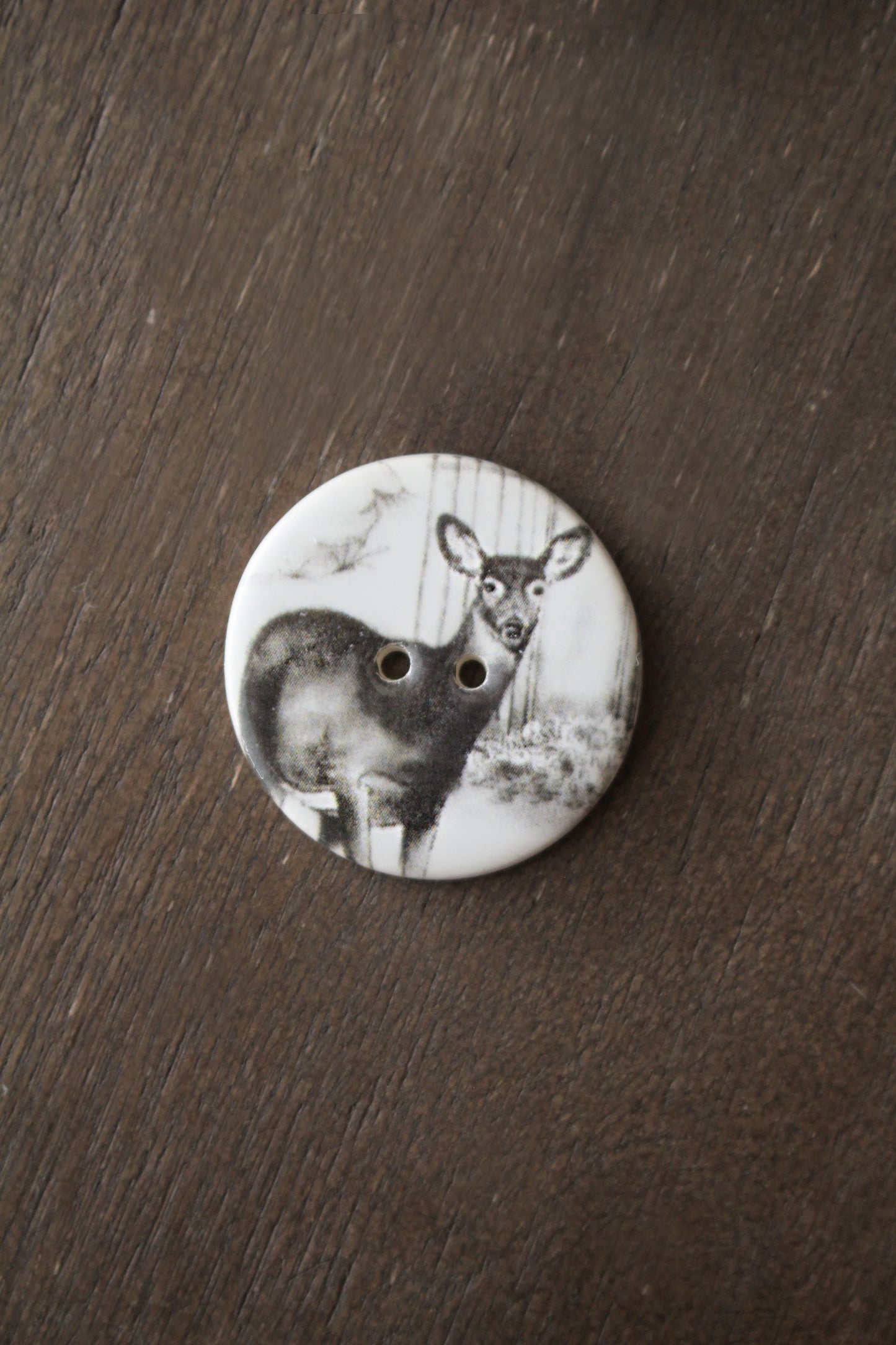 Woodland Doe Ceramic Button