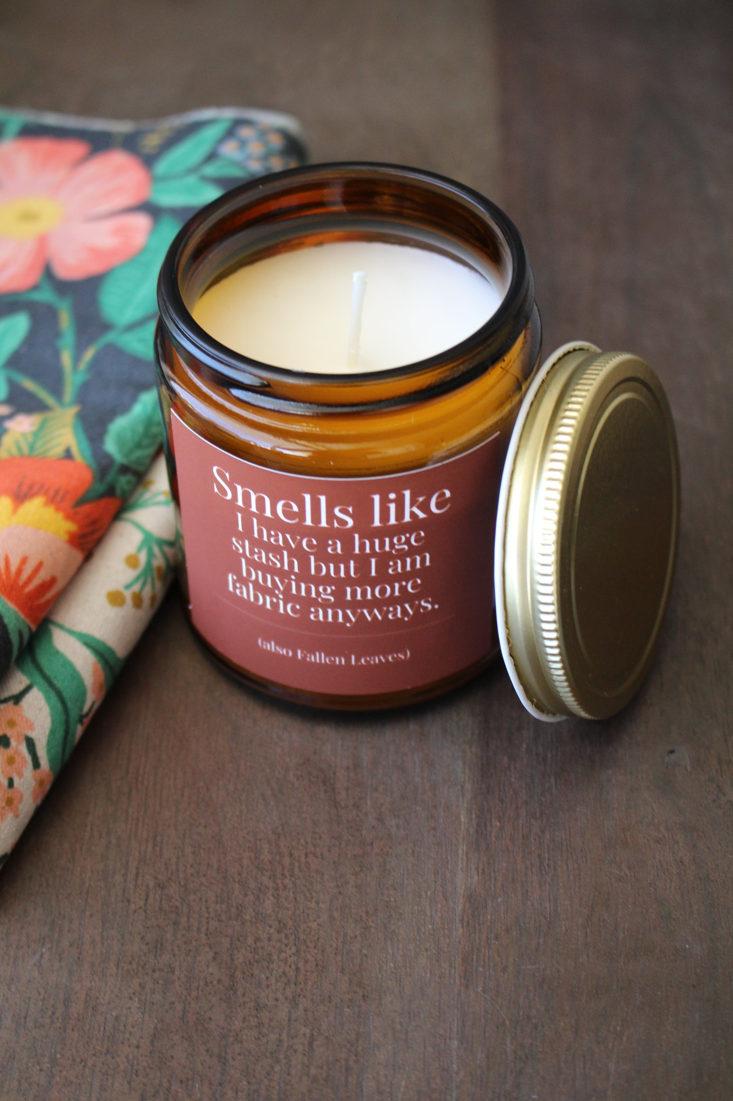 Hand-Poured Soy Wax Candle For Quilting and Sewing | Fallen Leaves