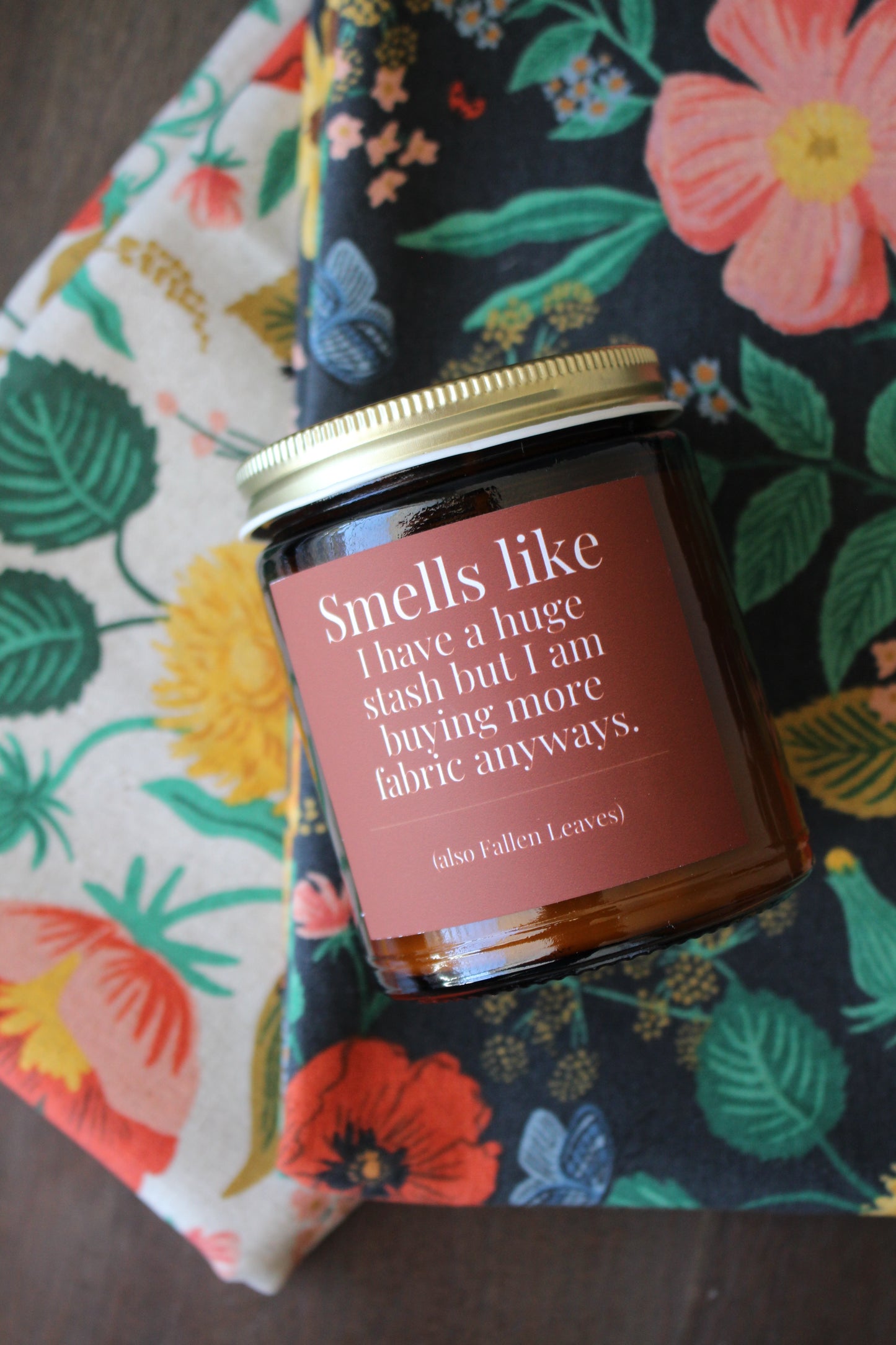 Hand-Poured Soy Wax Candle For Quilting and Sewing | Fallen Leaves