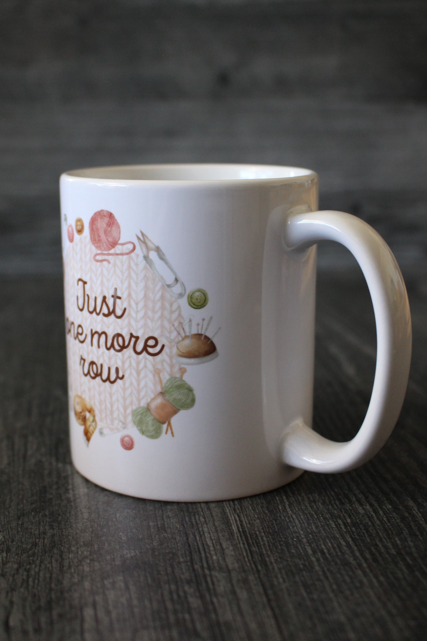 Vintage Just One More Row Mug
