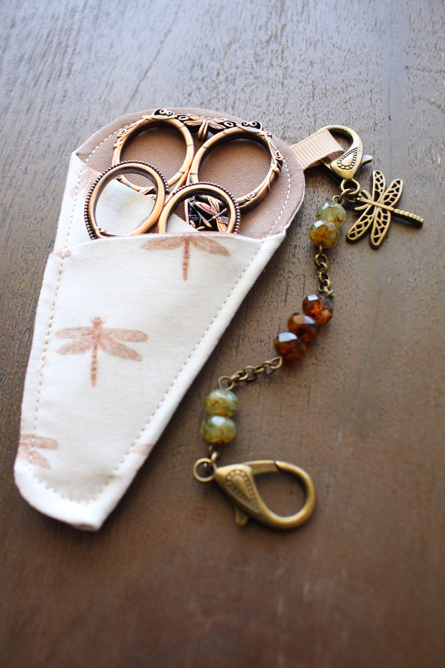 Copper Dragonfly Scissors Gift Set