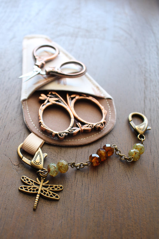 Copper Dragonfly Scissors Gift Set