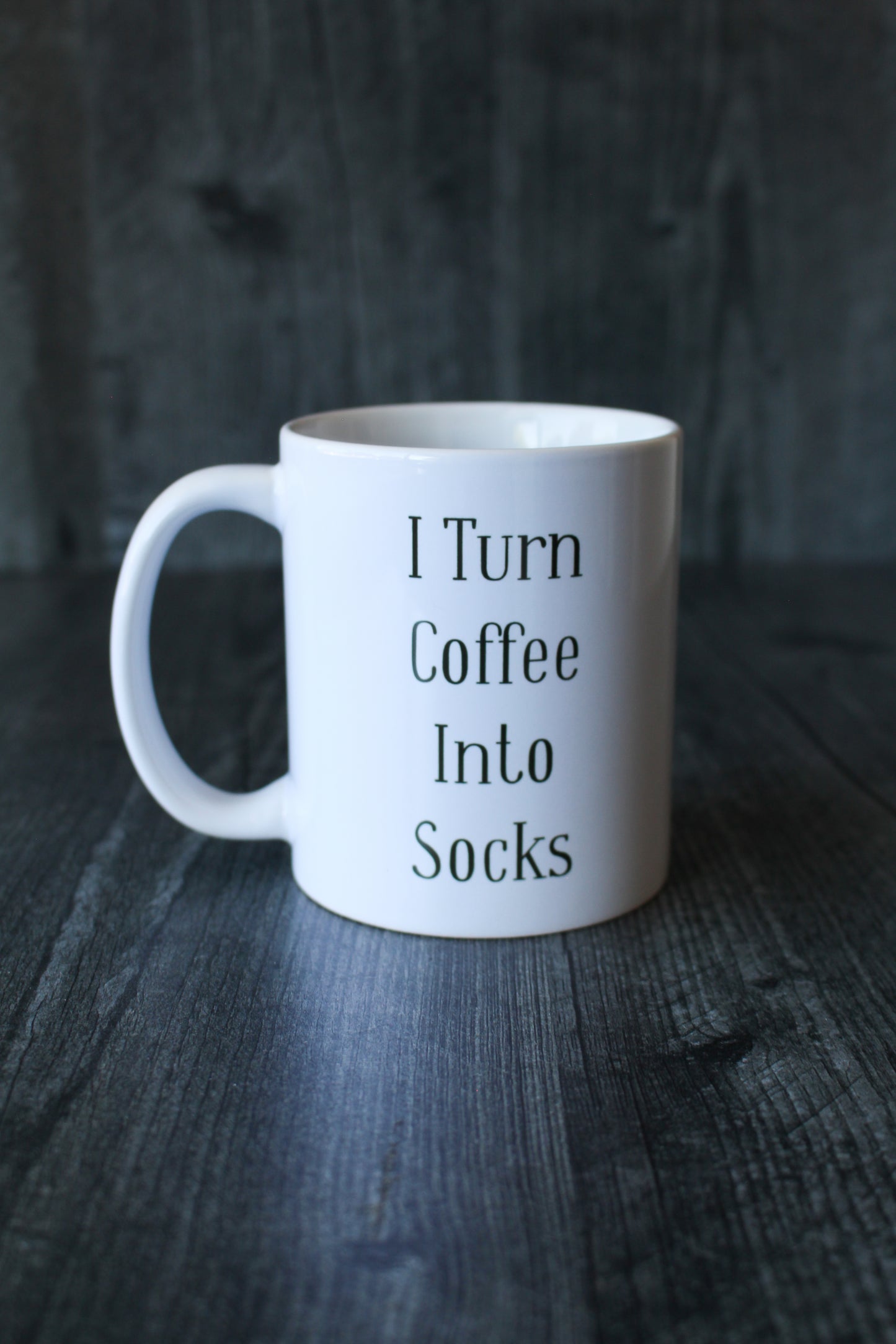 "I Turn Coffee Into Socks" Mug