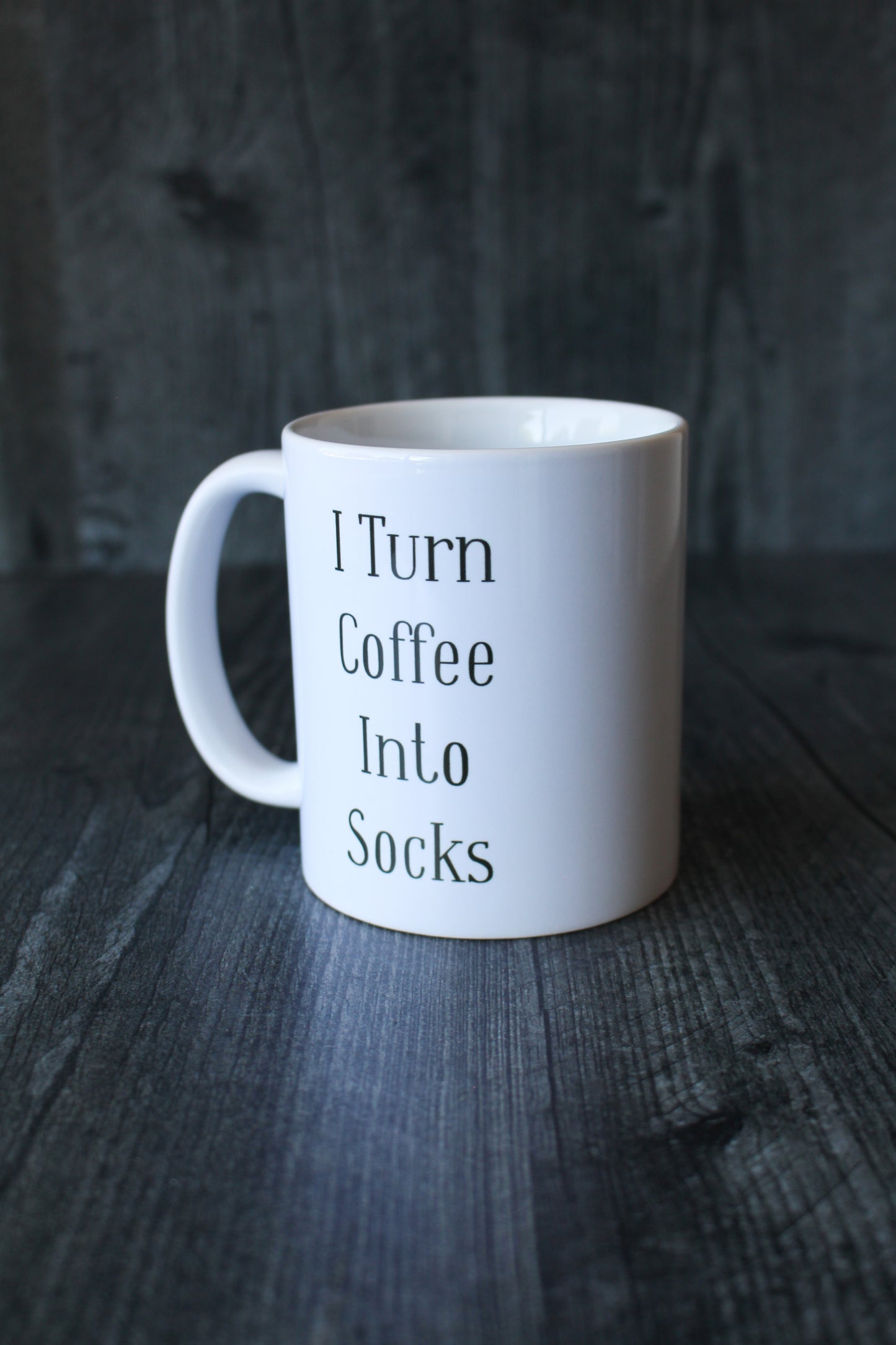 "I Turn Coffee Into Socks" Mug