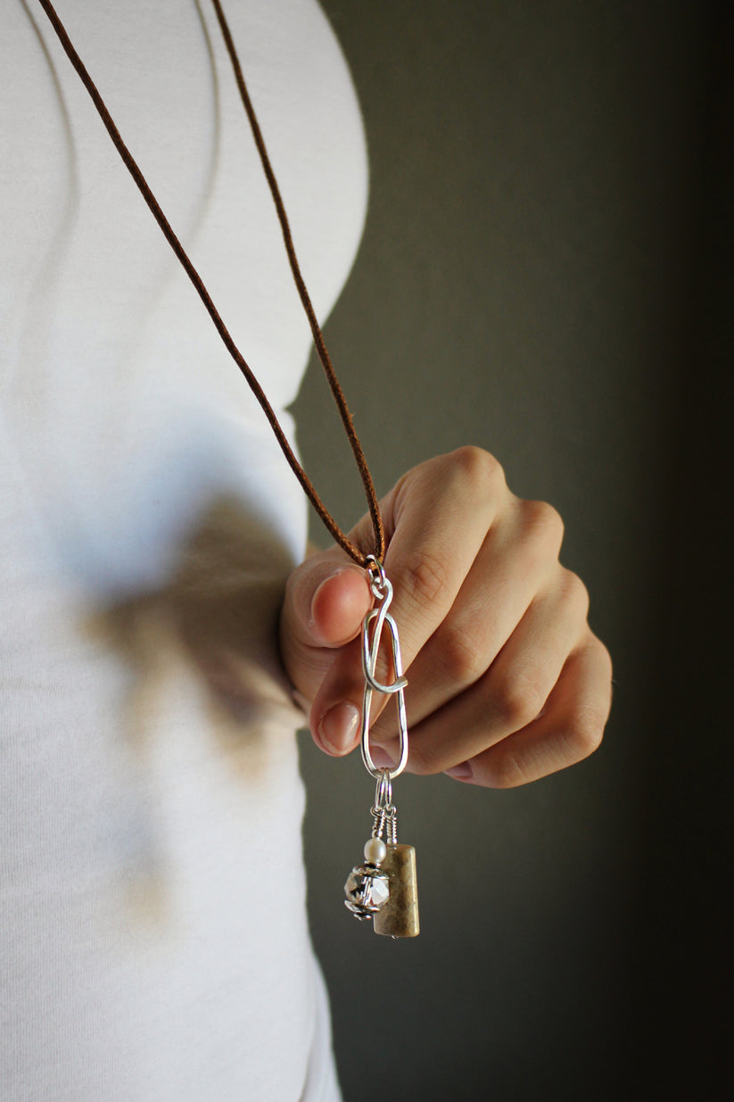 WOOL & WIRE "Ellipse" Stitch Marker Necklace