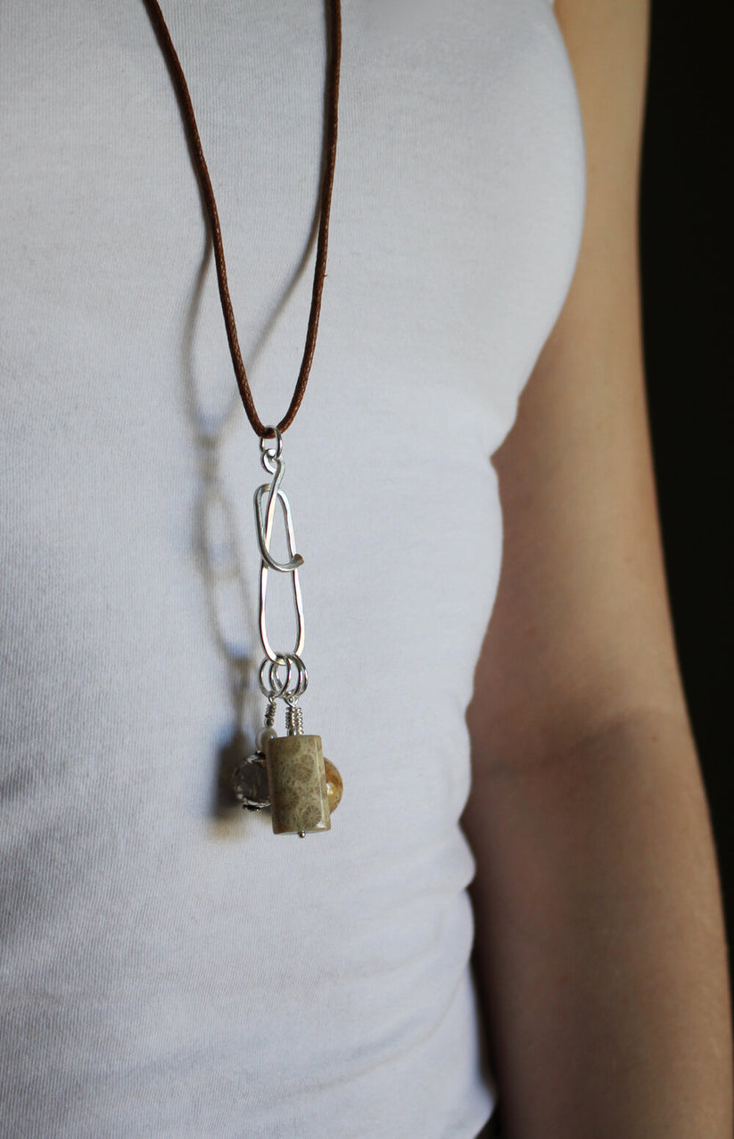 WOOL & WIRE "Ellipse" Stitch Marker Necklace