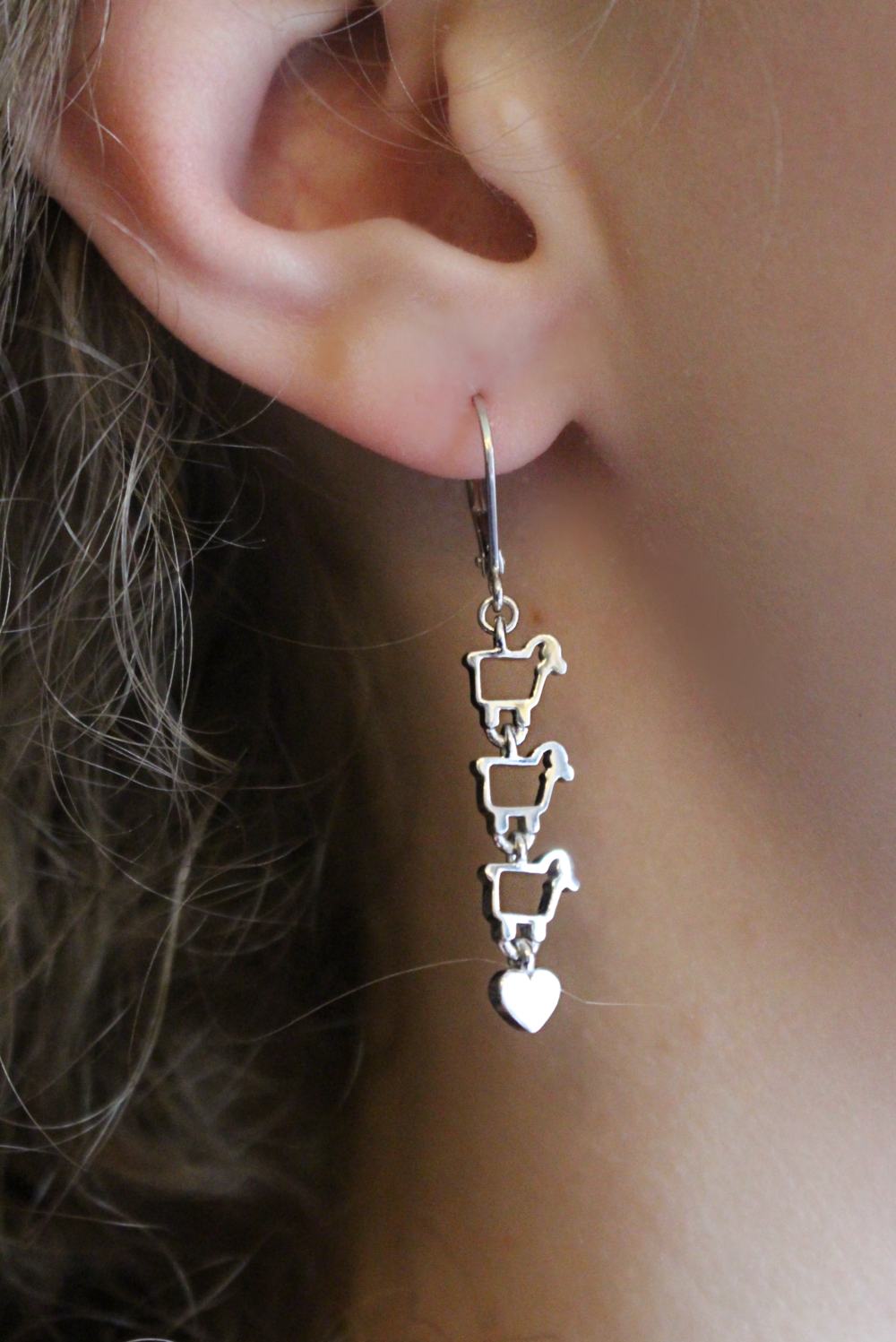 JULIE LAMB FINE JEWELRY "Love Ewe" Leverback Earrings