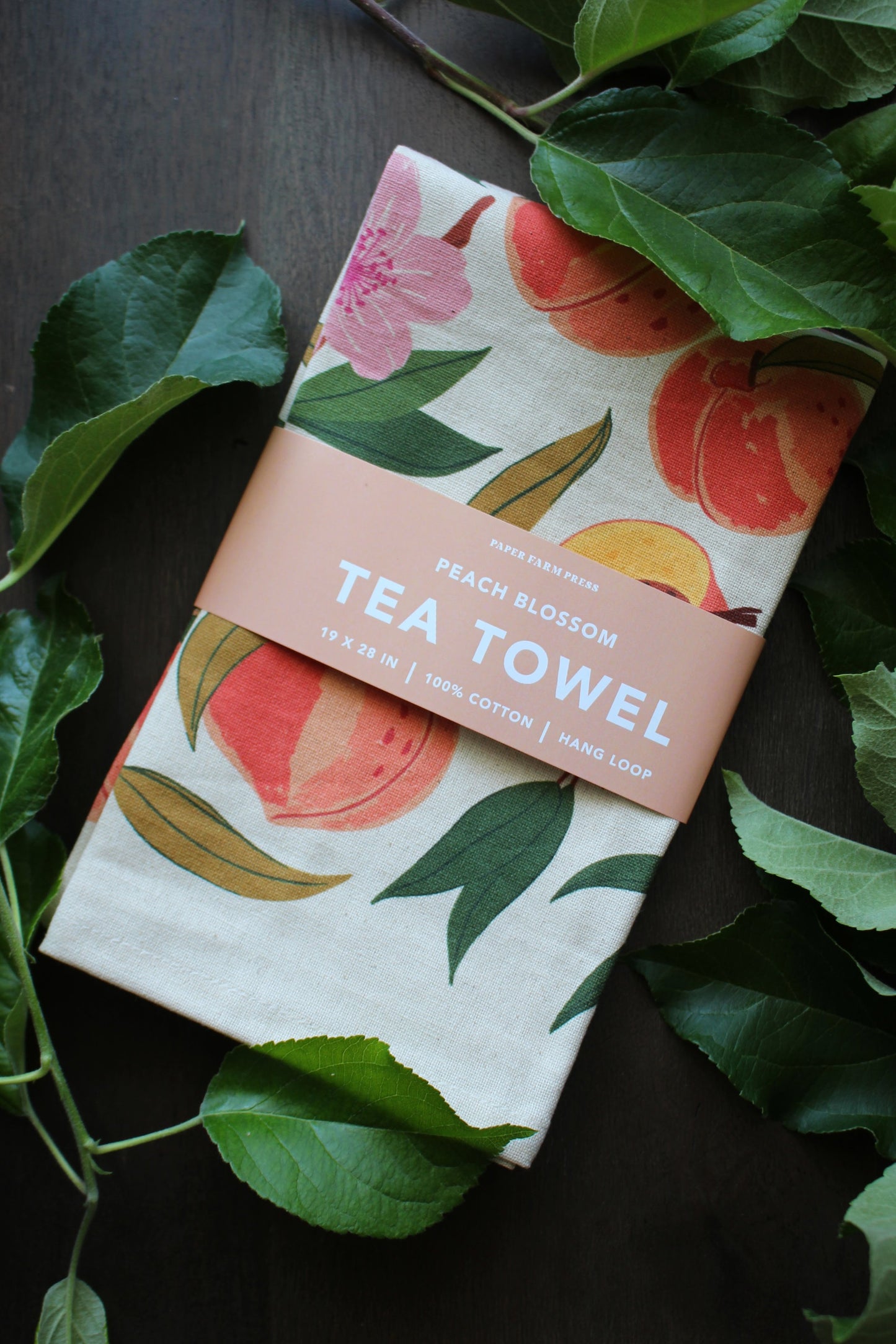 Peach Blossom Tea Towel