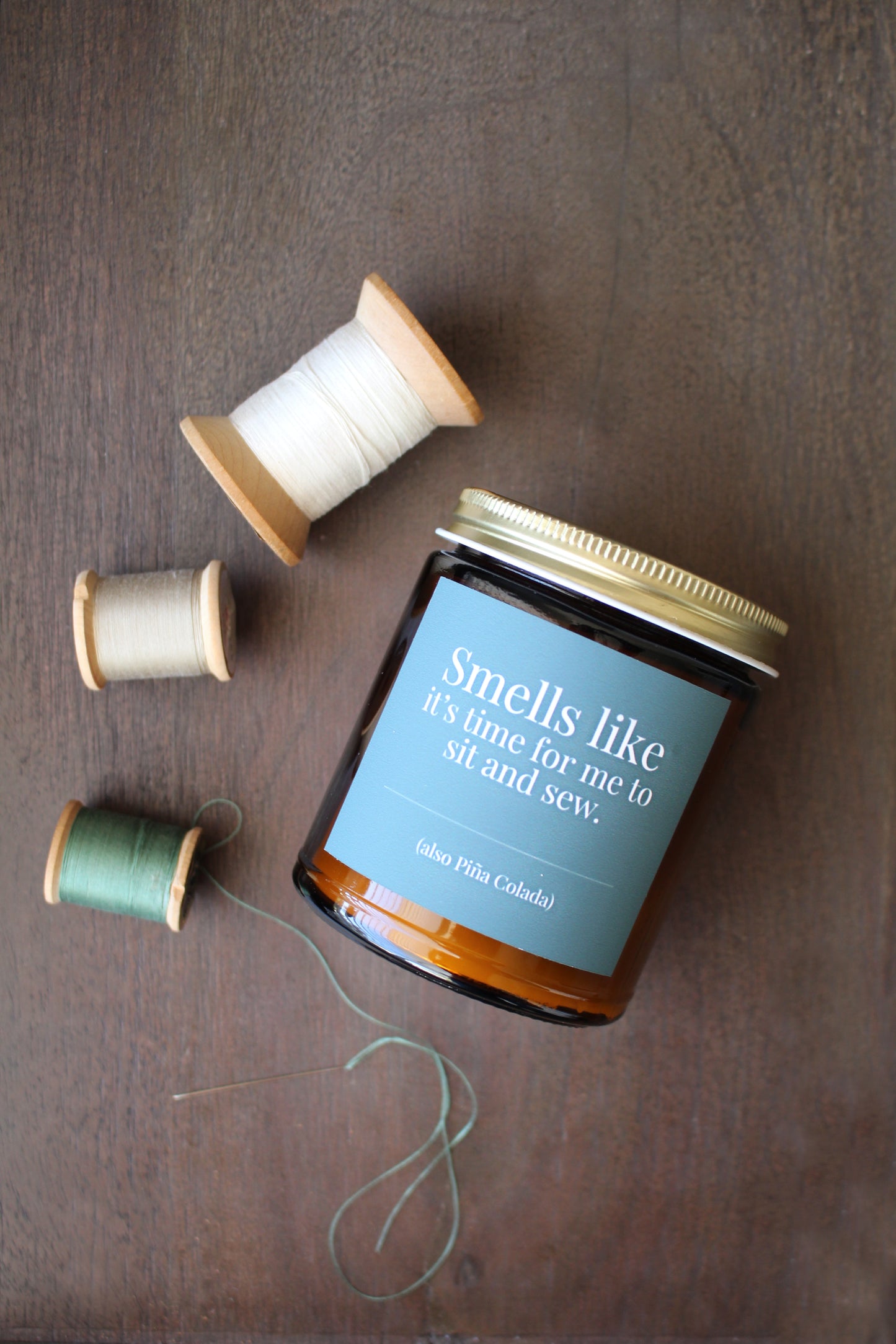 Hand-Poured Soy Wax Candle For Quilting and Sewing | Piña Colada