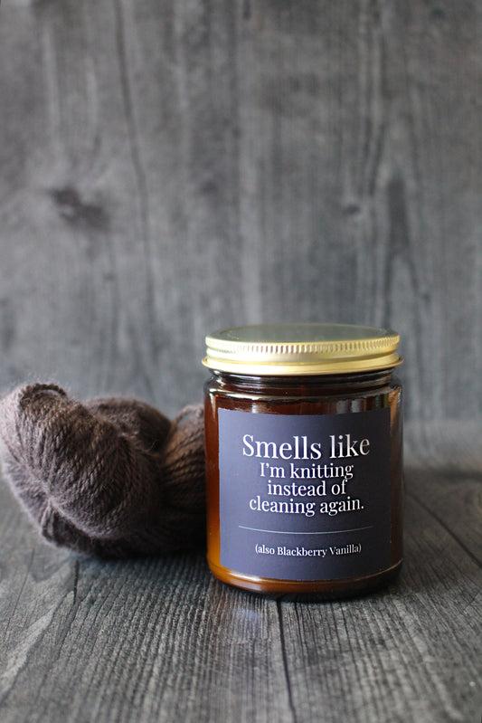 Hand-Poured Soy Wax Candle For Knitters | Blackberry Vanilla