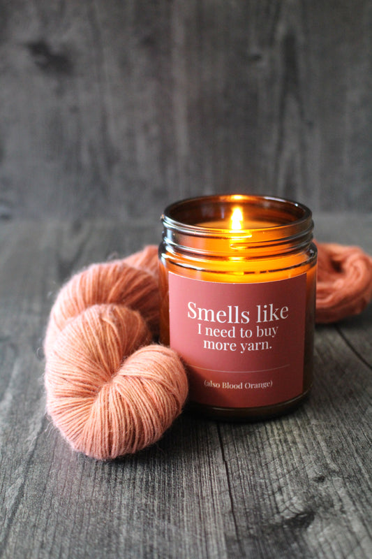 Hand-Poured Soy Wax Candle For Knitters | Blood Orange