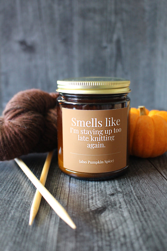 Hand-Poured Soy Wax Candle For Knitters | Pumpkin Spice