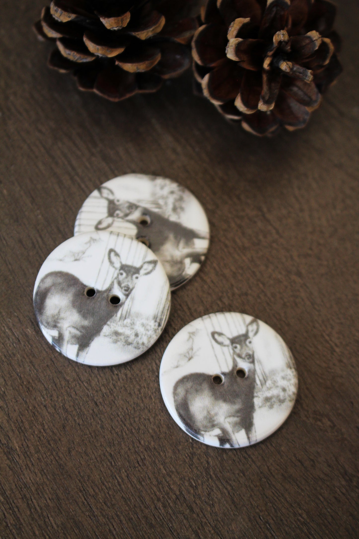 Woodland Doe Ceramic Button