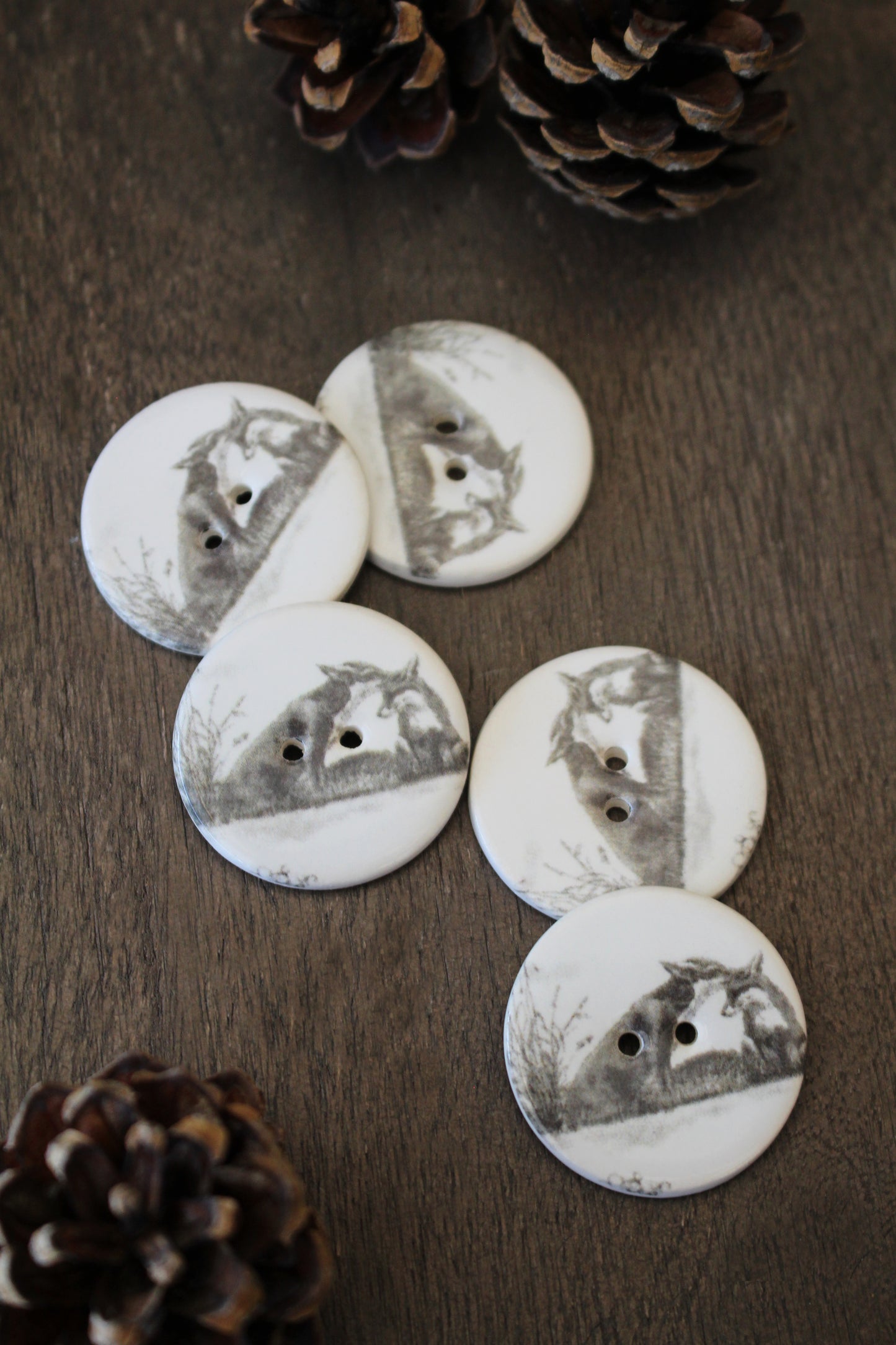 Woodland Fox Ceramic Buttons