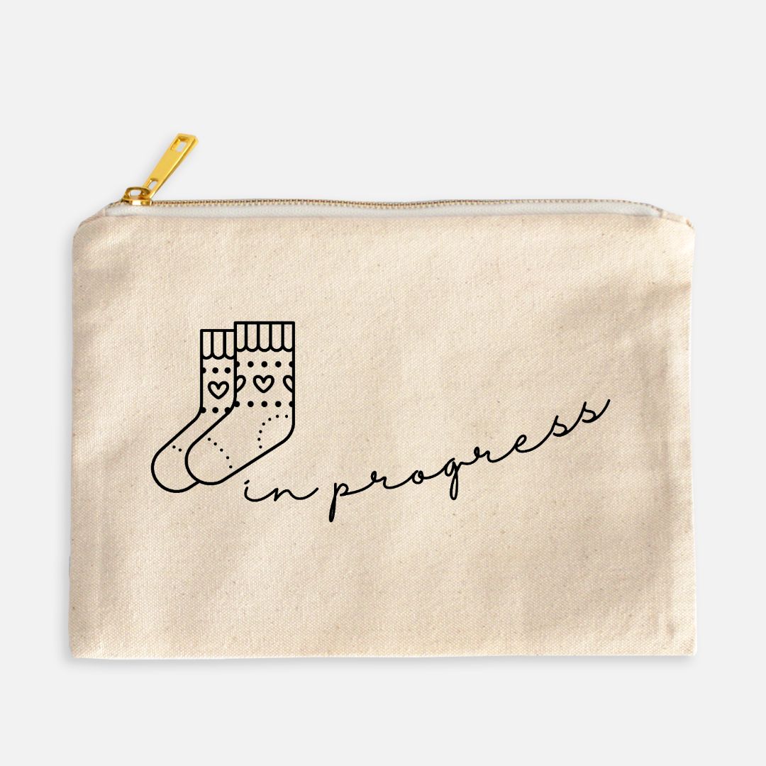 "Socks In Progress" Project Pouch