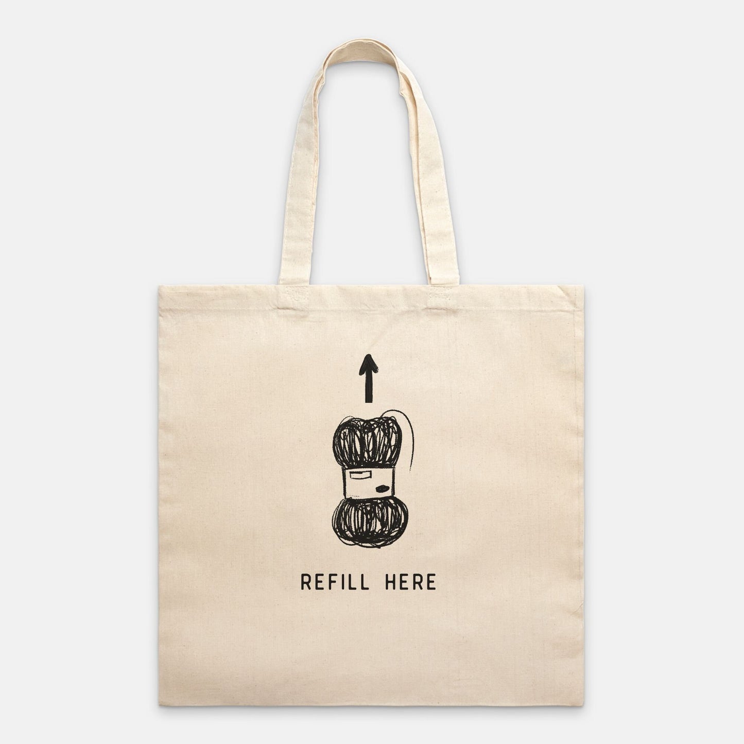 Craft Project Bag • "Refill here" Tote • Cotton Canvas Yarn Bag • Gift For Knitter or Crocheter