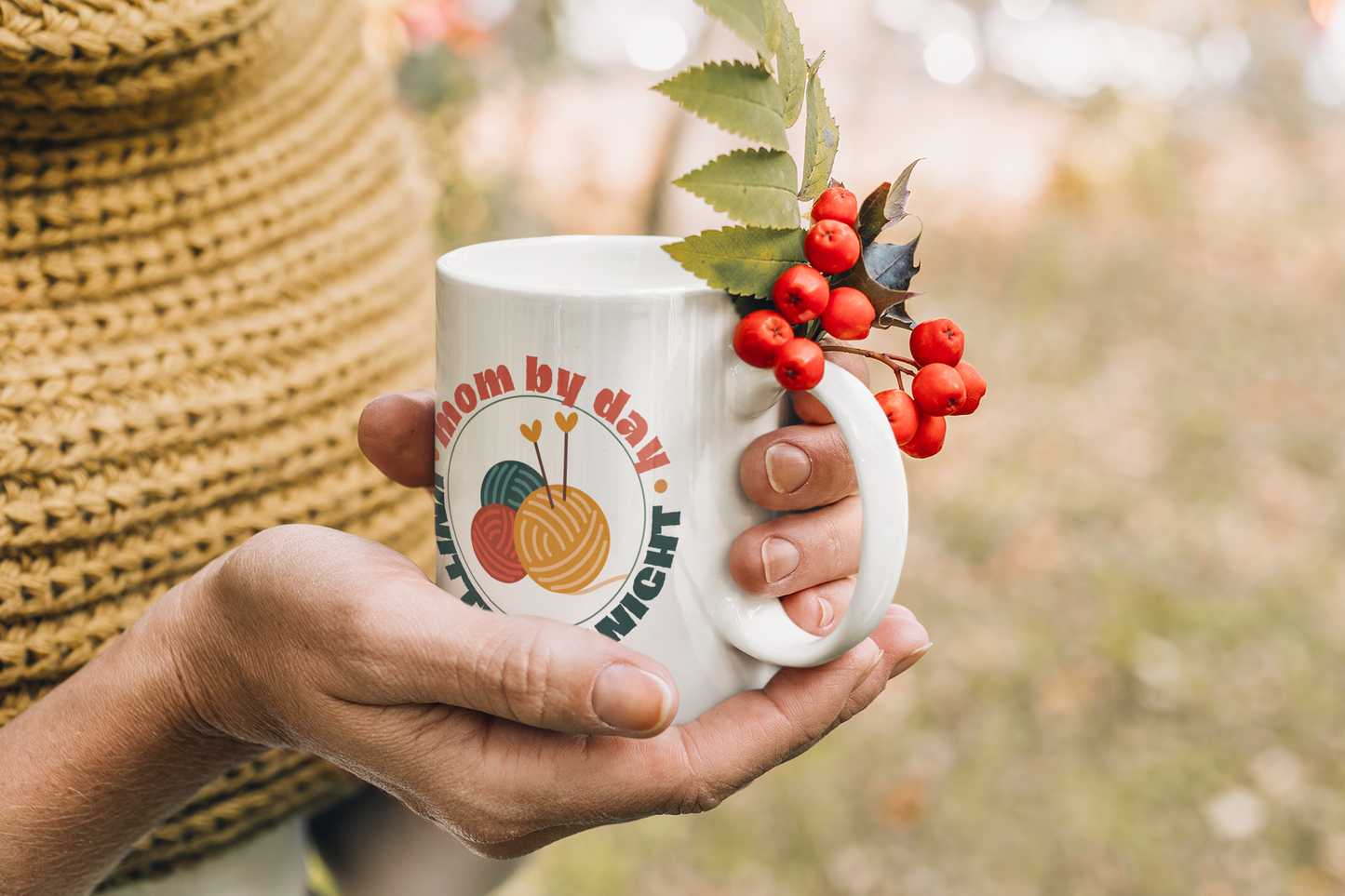 "Mom By Day, Knitter By Night" Mug