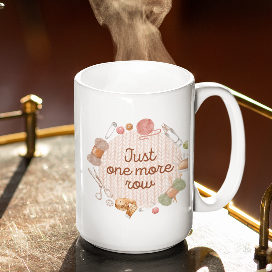 Vintage Just One More Row Mug