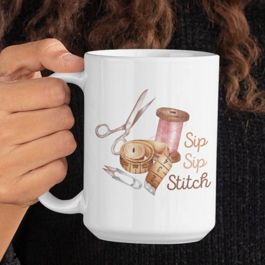 Vintage Sip Sip Stitch Mug