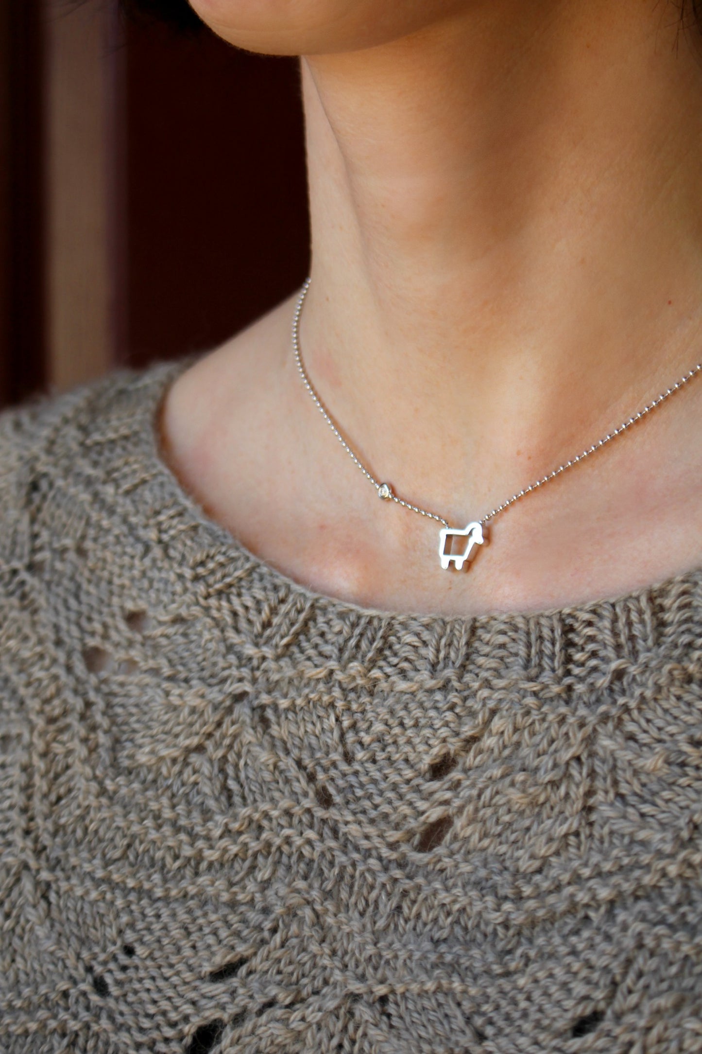 JULIE LAMB FINE JEWELRY Small Ewe & Diamond Necklace