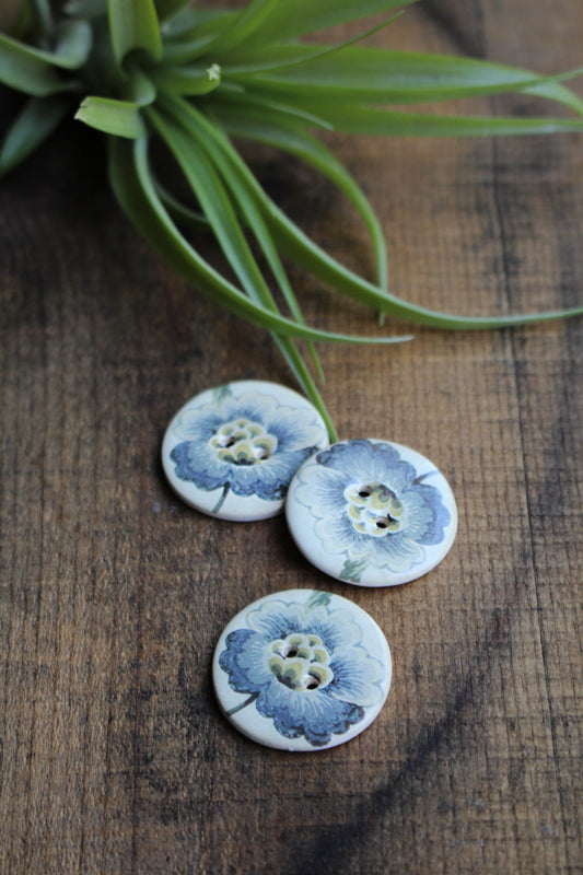 Pincushion Flower Ceramic Buttons