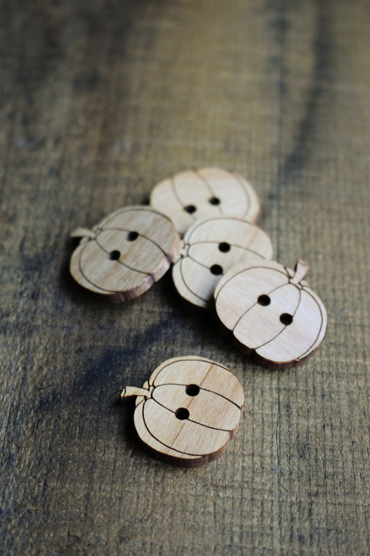 Wooden Pumpkin Buttons