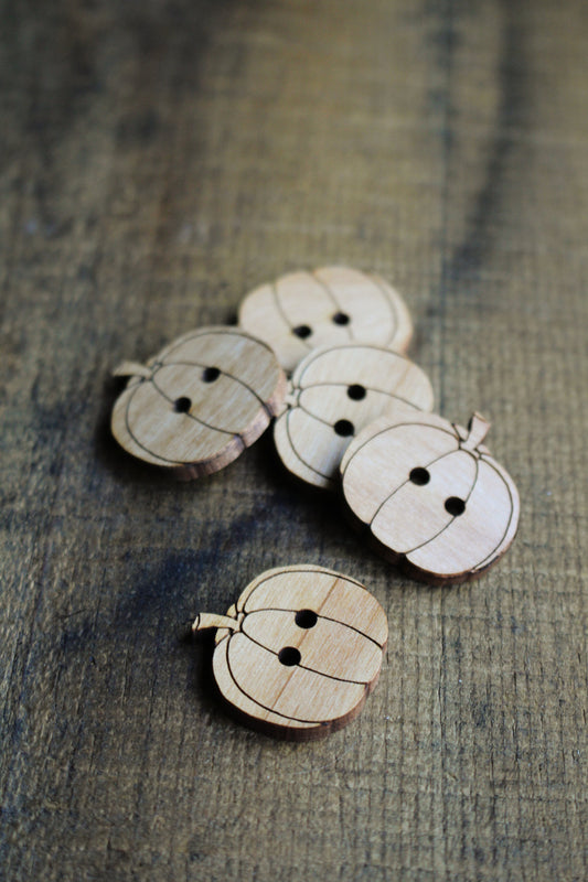 Wooden Pumpkin Buttons