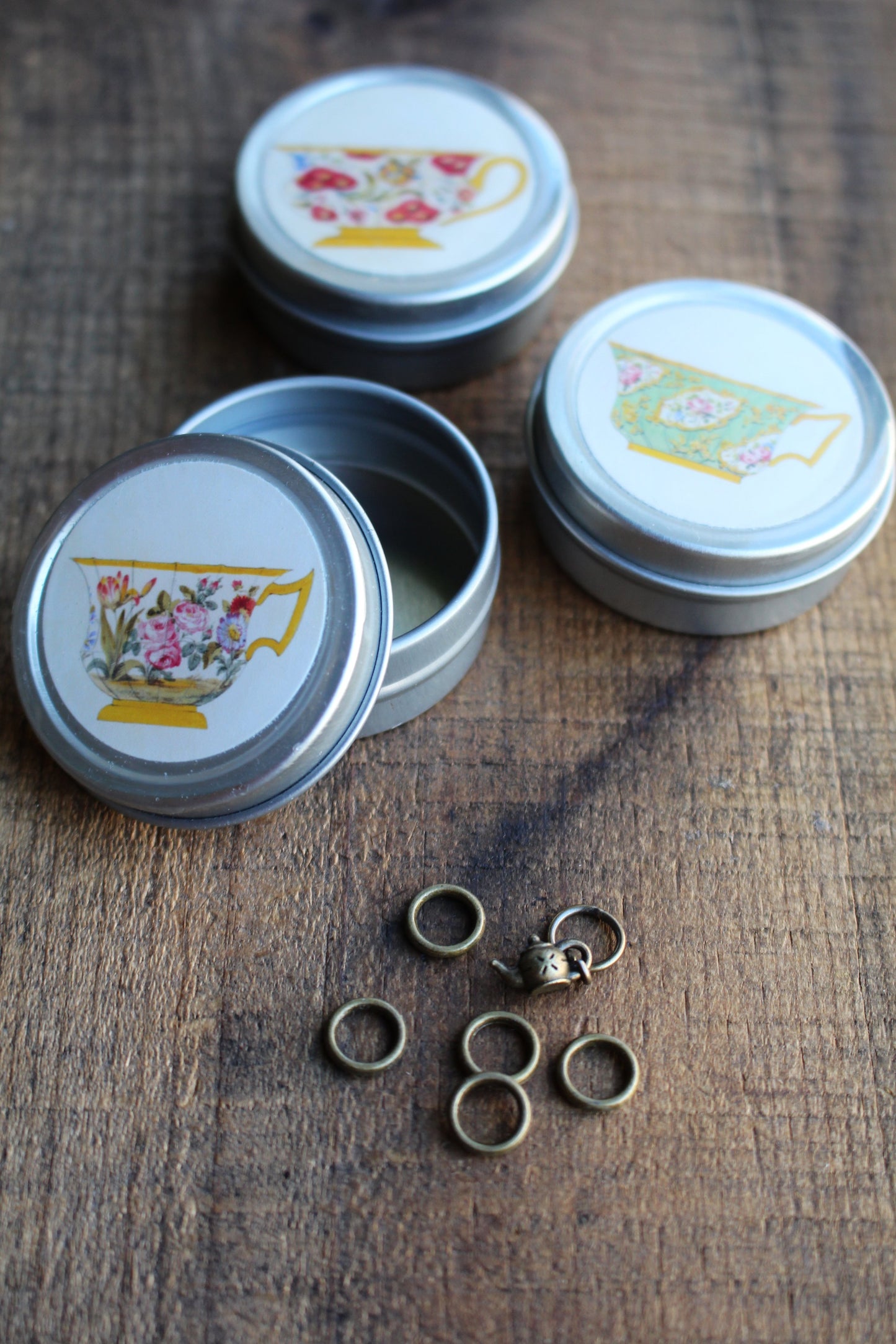 Teatime Stitch Marker Tins