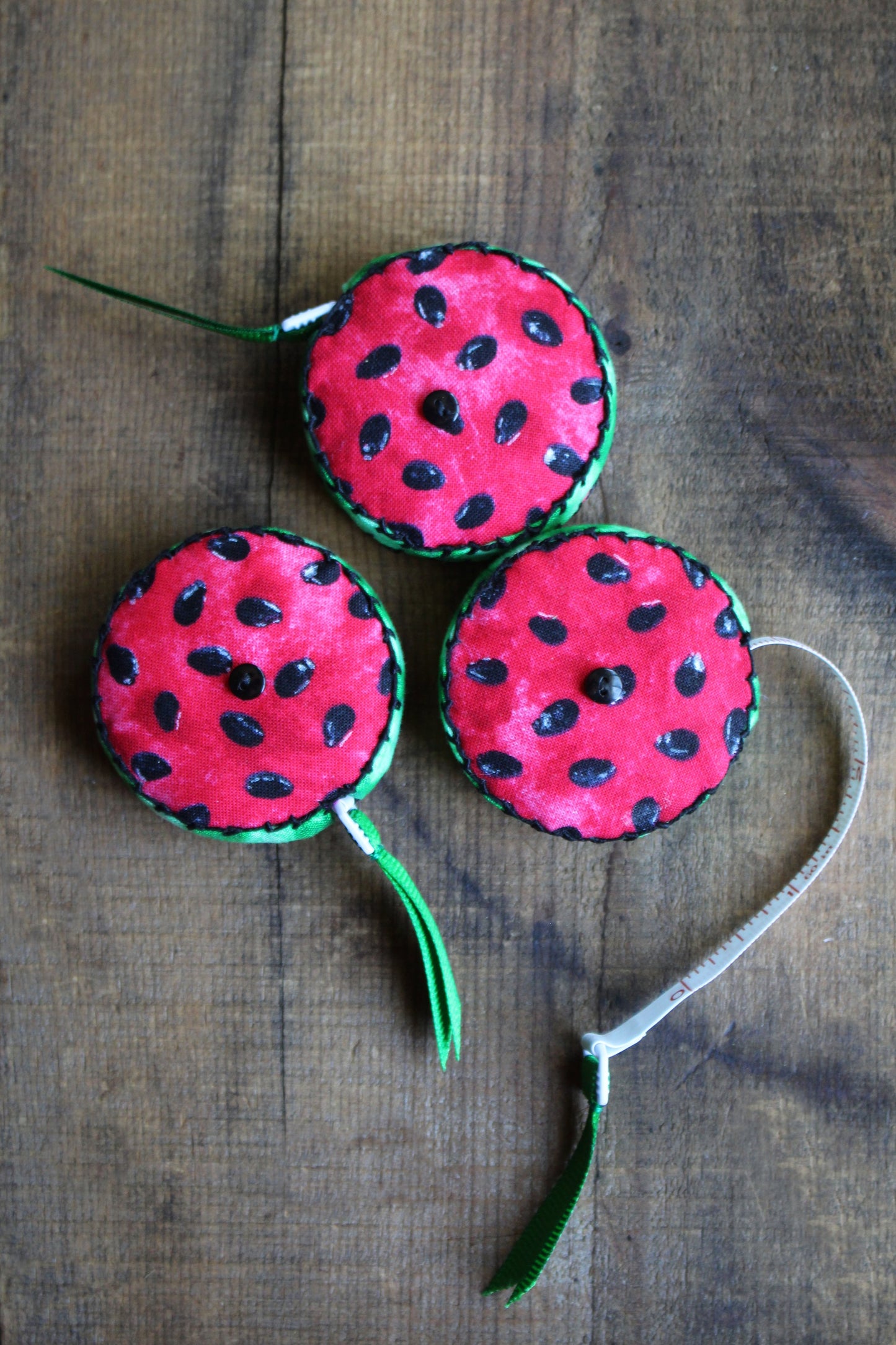 Watermelon Slice Hand-Stitched Tape Measure