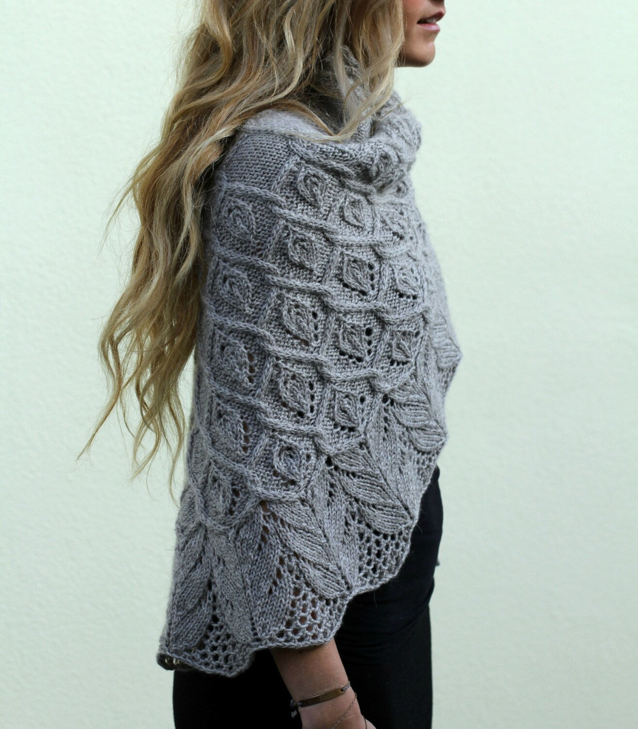 Shawl Pattern • Cable and Lace Four Seasons Shawl Instant Download PDF for Intermediate Knitters - Adult Sizing • Intermediate Knit Pattern