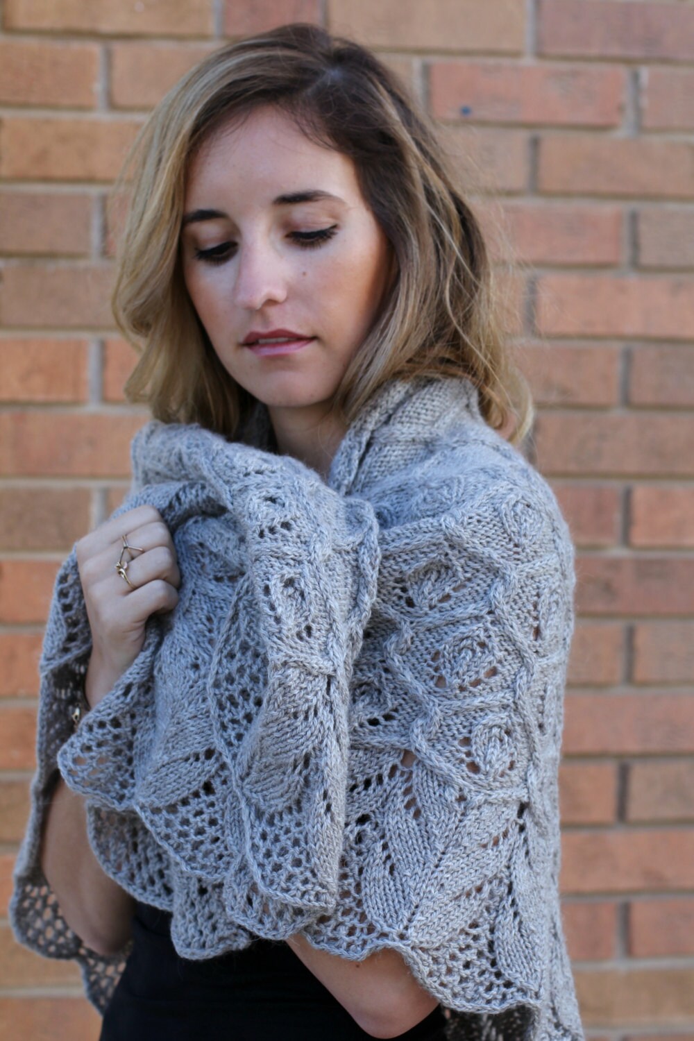 Shawl Pattern • Cable and Lace Four Seasons Shawl Instant Download PDF for Intermediate Knitters - Adult Sizing • Intermediate Knit Pattern