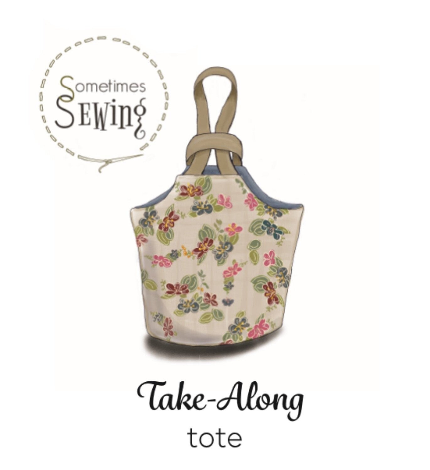 Tote Sewing Pattern • Take-Along Tote Reversible Knitting Project Bag PDF Sewing Pattern • DIY Gift for Sewists Easy Sewing Pattern