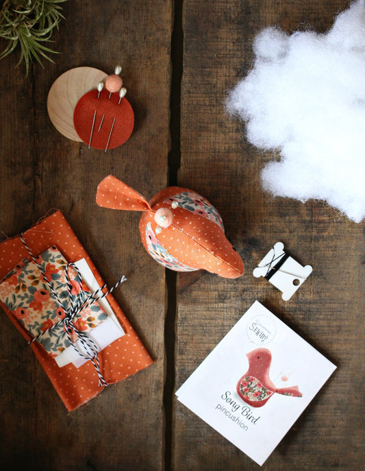 Beginner Sewing Kit • Song Bird Pincushion Sewing Kit • Gift for Sewists // Gift for Mom
