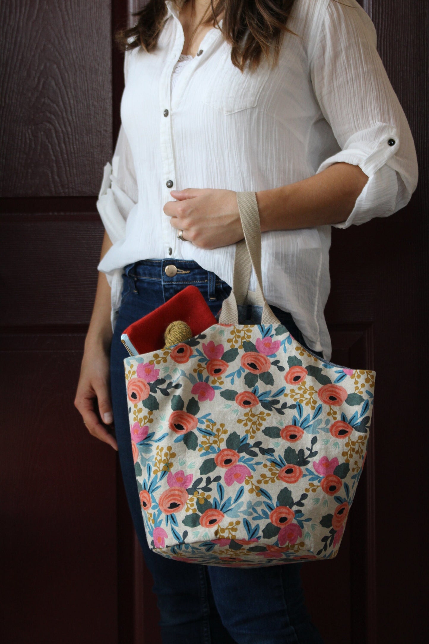 Tote Bag Sewing Pattern • Reversible Take Along Tote Printed Pattern • DIY Gift Idea // Gifts for Sewists