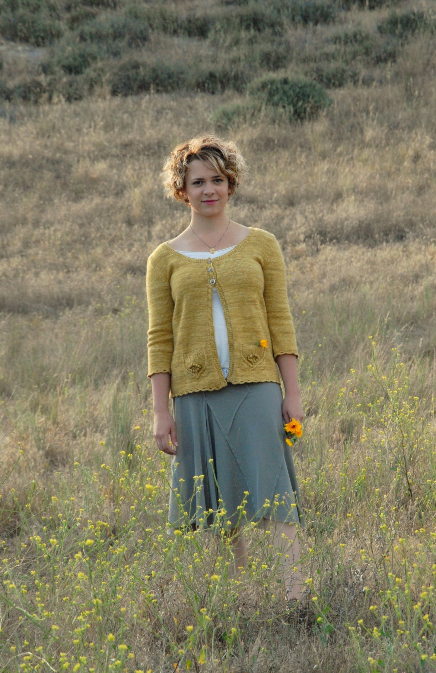 Women's Cardigan Pattern with Pockets • Wildflower Knitting Pattern PDF • Intermediate Knit Pattern