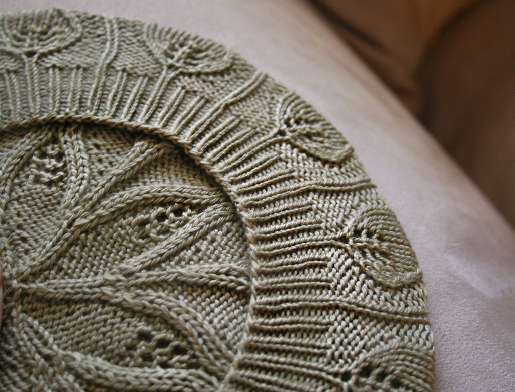 Slouchy Leaf Beret Pattern • Rustling Leaves Knitting Pattern PDF • Intermediate Knit Pattern