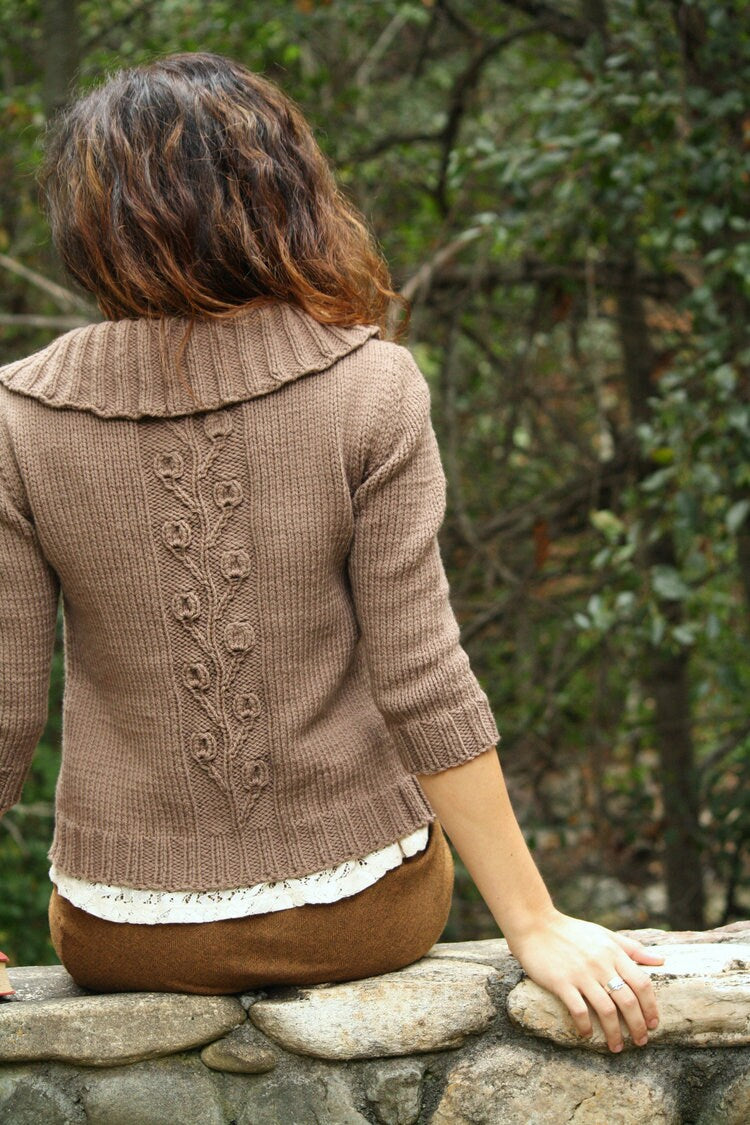 Knit Jacket Pattern with Pockets • Buds & Blooms Jacket Knitting Pattern PDF • Intermediate Knit Pattern