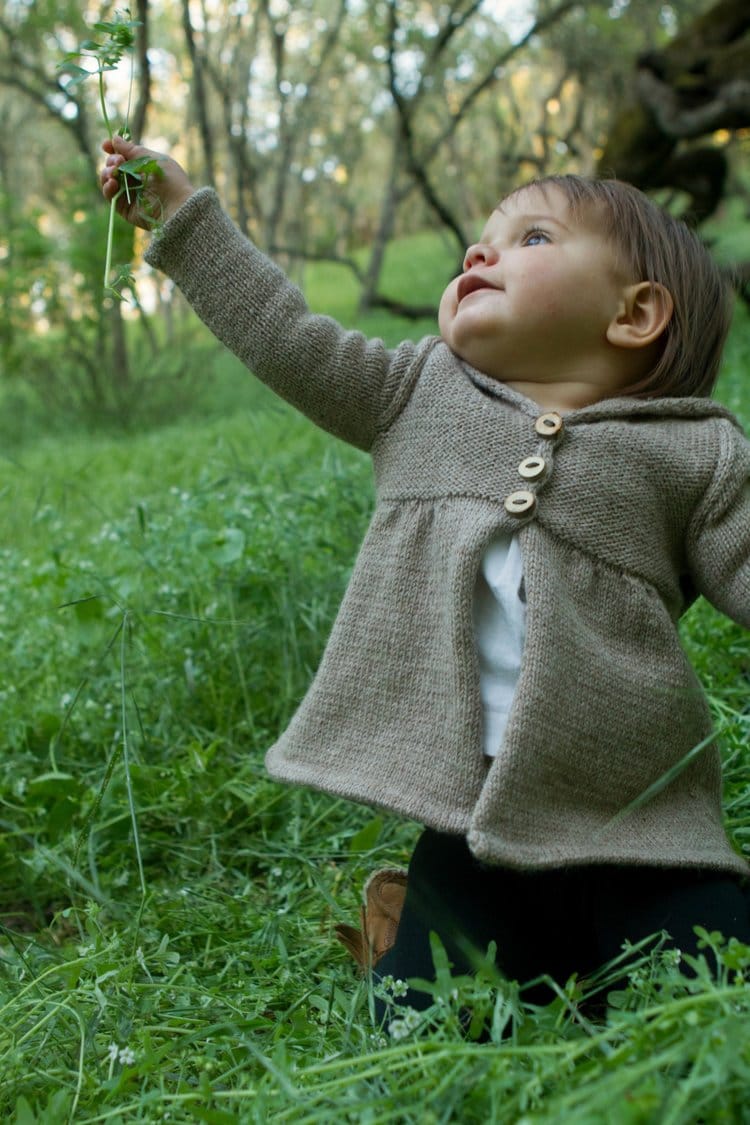 Baby Hood Tree Motif Sweater Pattern • Baby Branches Knitting Pattern PDF • Intermediate Knit Pattern