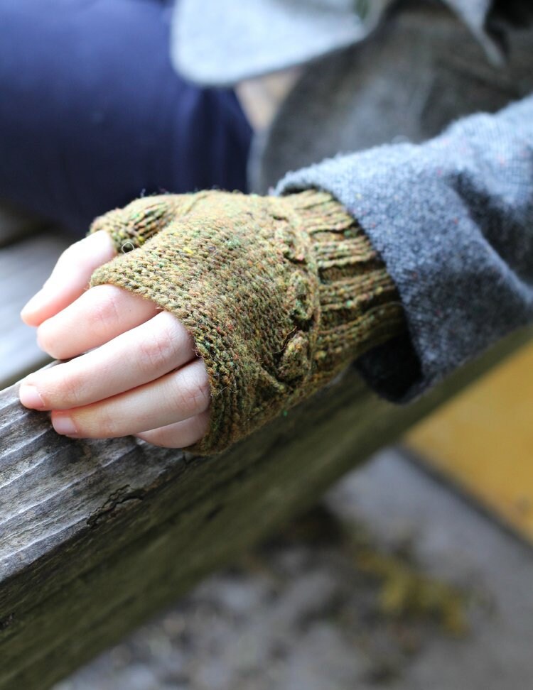 Fingerless Glove Pattern • Twigs and Willows Mitts Knitting Pattern PDF • Intermediate Knit Pattern