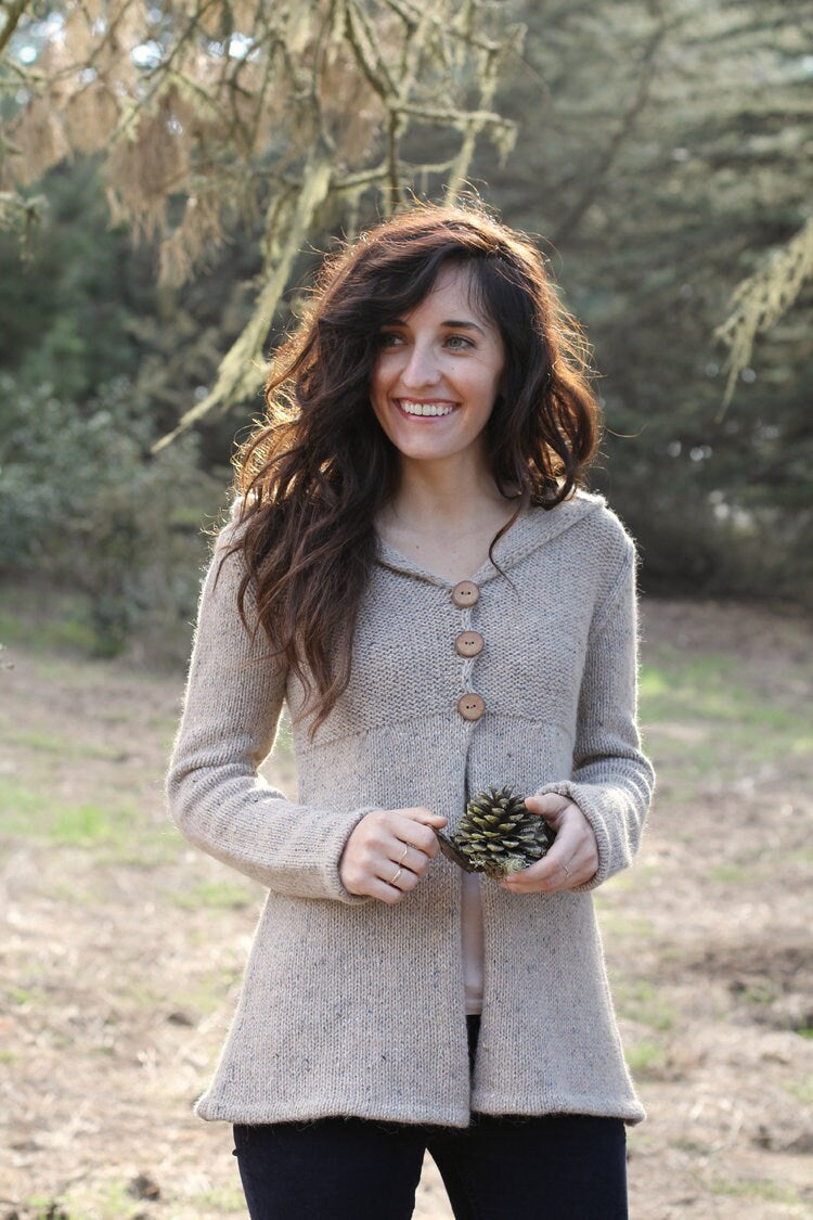 Hooded Tree Motif Cardigan Pattern • Bare Branches Knitting Pattern PDF • Intermediate Knit Pattern