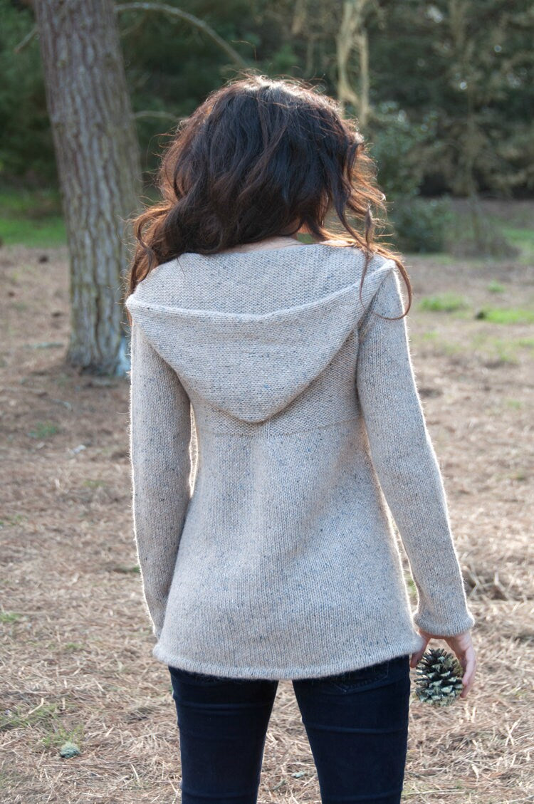 Hooded Tree Motif Cardigan Pattern • Bare Branches Knitting Pattern PDF • Intermediate Knit Pattern