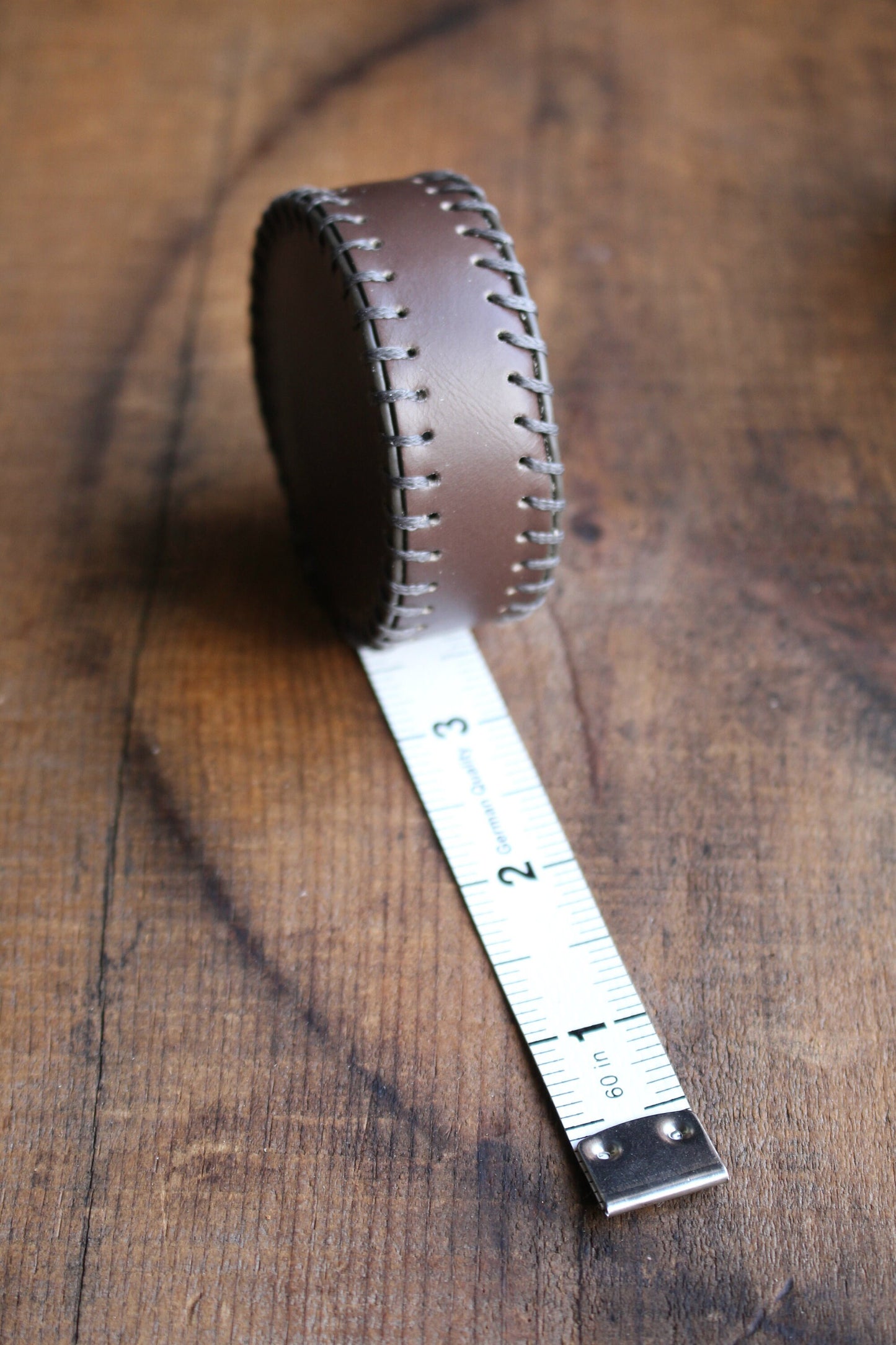 Hand-Stitched Leather Tape Measure for Sewing, Knitting, and Crafts • Minimalist Rustic Gift for Mom • Sewing Supplies and Tools