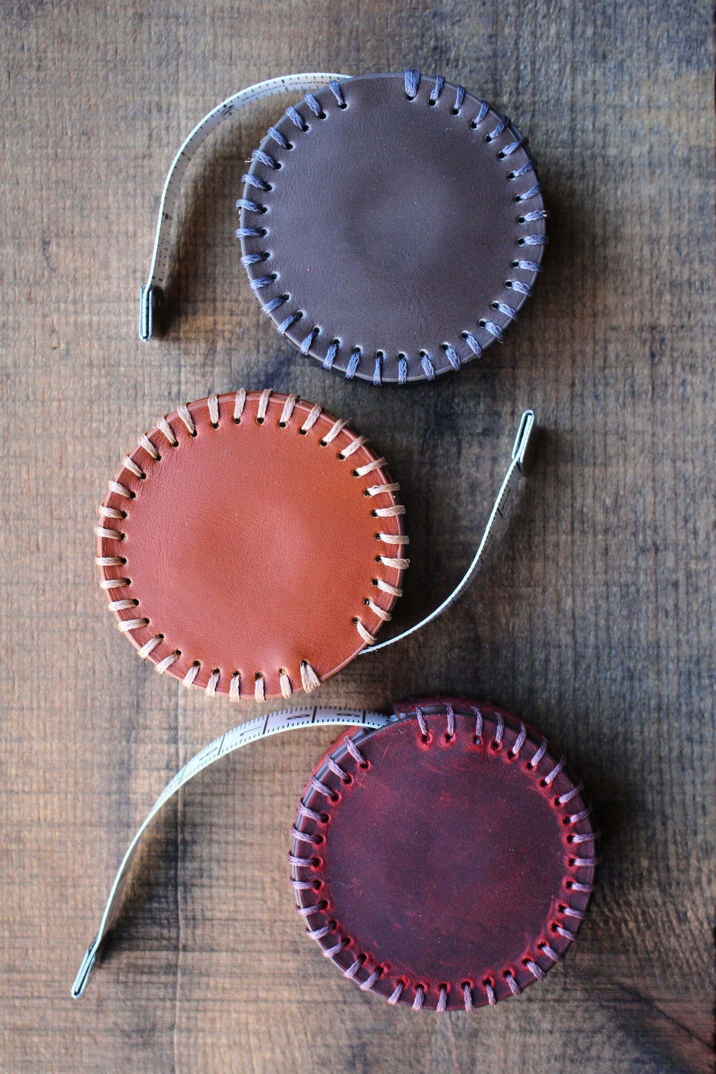 Hand-Stitched Leather Tape Measure for Sewing, Knitting, and Crafts • Minimalist Rustic Gift for Mom • Sewing Supplies and Tools