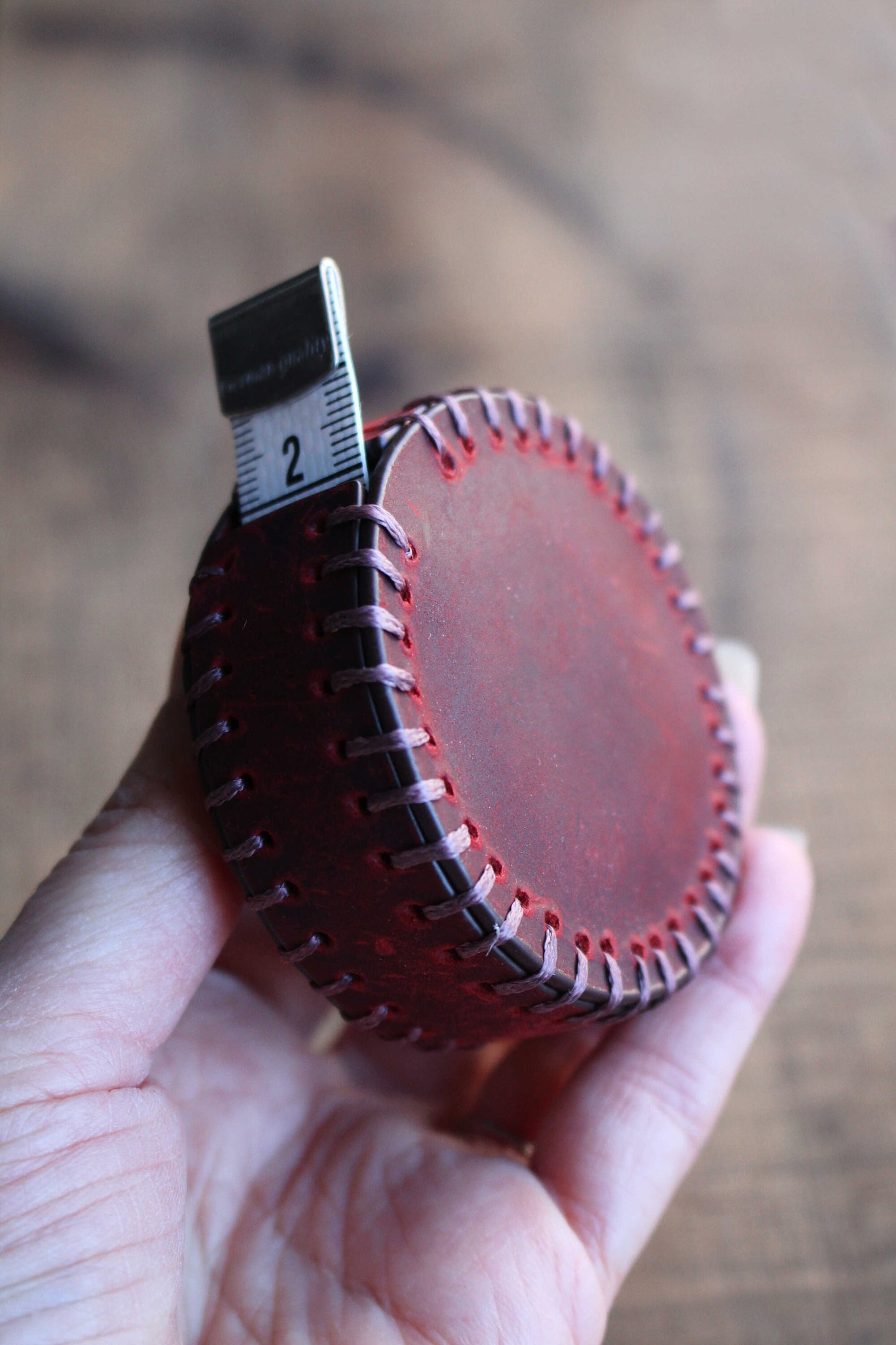 Hand-Stitched Leather Tape Measure for Sewing, Knitting, and Crafts • Minimalist Rustic Gift for Mom • Sewing Supplies and Tools