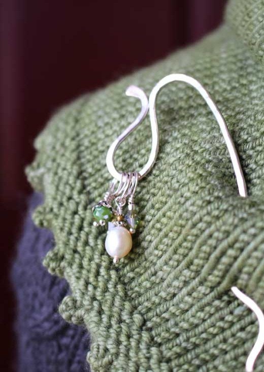Shawl Stick for Knitters • Wool & Wire / Hammered Shawl Stick • Unique Knitting Gift for Women