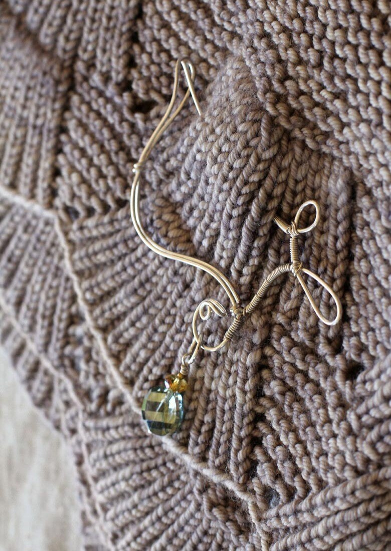 Shawl Pin for Knitters • Wool & Wire / Stitch Marker Shawl Pin • Unique Knitting Gift for Women