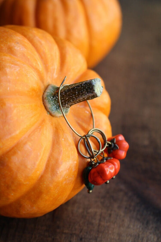 Stitch Markers • Pumpkin Stitch Markers for Knitting • Unique Knitting Gift